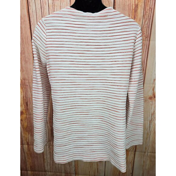 Tommy Bahama Womens Orange Striped Lace-Up Sweater Medium - Picture 2 of 6